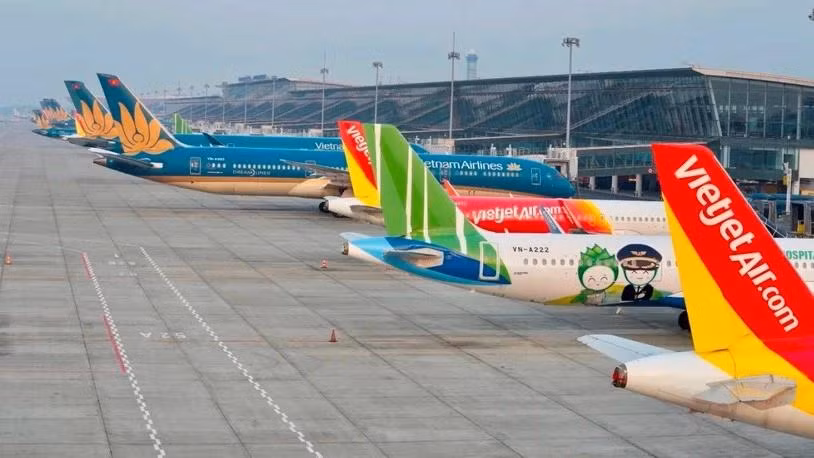 Avions à l’aéroport international de Nôi Bai, à Hanoi. Photo : VietnamPlus