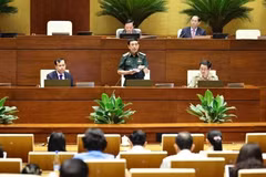 Le ministre de la Défense, Phan Van Giang, clarifie plusieurs points soulevés par les députés de l'Assemblée nationale. Photo : VNA