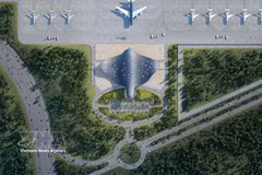 Vue architecturale du terminal VIP. Les infrastructures aéroportuaires de Phu Quoc se préparent à accueillir l’APEC 2027. Photo: VNA
