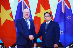 Le Premier ministre Pham Minh Chinh (à droite) et le Premier ministre néo-zélandais, Christopher Luxon. Photo : VNA