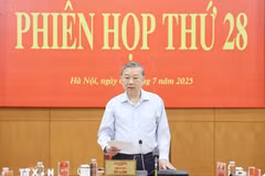 Le secrétaire général du Parti, Tô Lâm, s'exprime lors de la réunion. Photo: VNA
