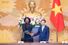 Le vice-président de l’Assemblée nationale, Nguyen Doan Anh, et son homologue Traoré Fatoumata Diop. Photo: daibieunhandan.vn