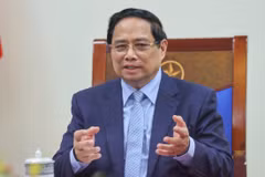 Le Premier ministre Pham Minh Chinh lors de l'entretien téléphonique. Photo: VNA