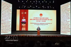 Le secrétaire général du Parti et président de la République, To Lam, prononce le discours marquant le 81e anniversaire de la Fête nationale de la République socialiste du Vietnam. Photo : VNA