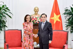 Le ministre des Affaires étrangères, Le Hoai Trung, et Anne Aly, députée et ministre australienne du Développement international, des Petites entreprises et des Affaires multiculturelles. Photo: ministère vietnamien des Affaires étrangères