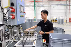 Dans une usine du groupe allemand Kärcher à Da Nang. Photo : VNA