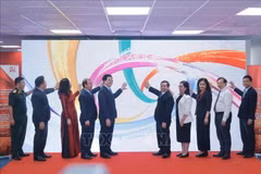Cérémonie d'inauguration du Centre de presse. Photo: VNA