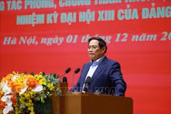 Le membre du Bureau politique, secrétaire du Comité du Parti au sein du gouvernement et Premier ministre Pham Minh Chinh. Photo: VNA