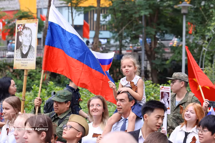 Défilé du « Régiment immortel » organisé le 7 mai 2026 à Hanoï à l’occasion du 81e anniversaire de la Victoire dans la Grande Guerre patriotique. Photo : VNA